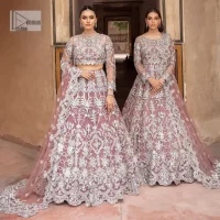 Tea Pink Blouse – Scalloped Lehenga – Dupatta - Image 4
