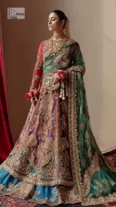 Multiple Colour Maxi – Sky Blue Lehenga n Green Dupatta - Image 5