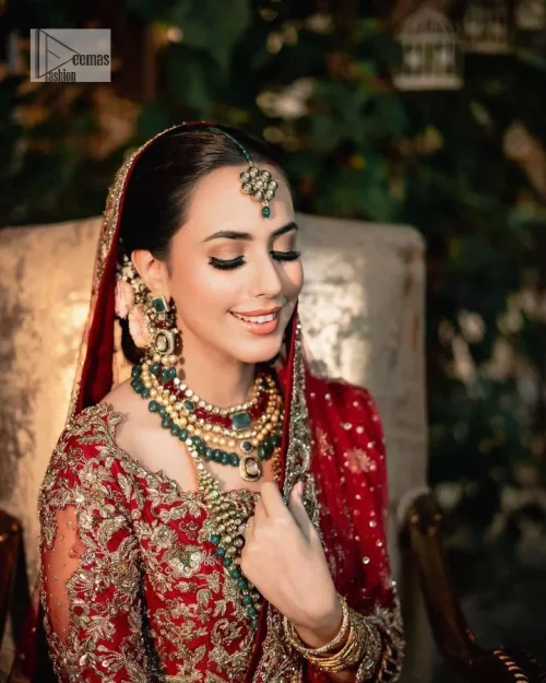 Classic deep red canvas with a bold twist of the pattern!  Bridal choli in the deep red shade is a