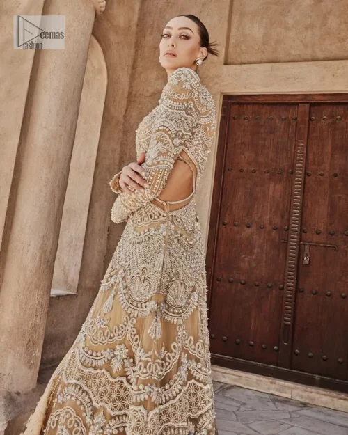 Bold, edgy, and wrapped in glamour. A sumptuous palette of gold with silver delicate embroidery, signature handcrafted embellishment includes tilla,