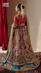 Multiple Colour Maxi – Sky Blue Lehenga n Green Dupatta - Image 12