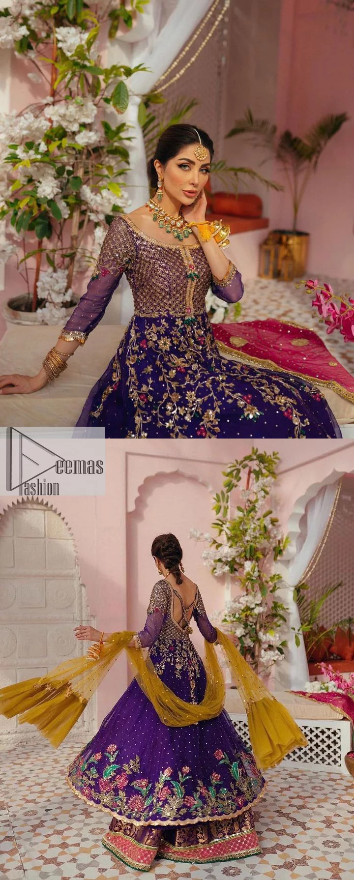 slim fit dress slacks Crepe Rose gold ombre shaded colour gown  ADI