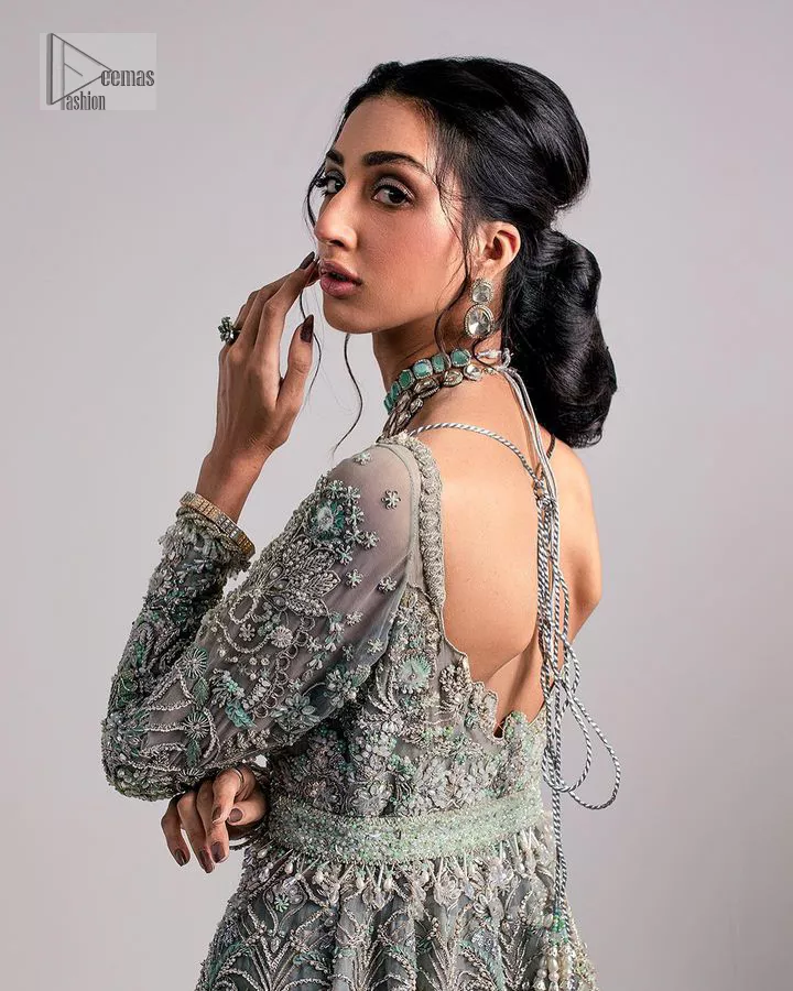 green emerald velvet dress Ashal – Sage Green South Asian Bridal Lehenga with Pastel Embroidery –  Pakistani Moda