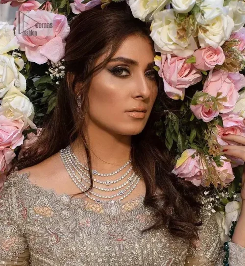 Fawn Ruffled Back Train Maxi - Dupatta