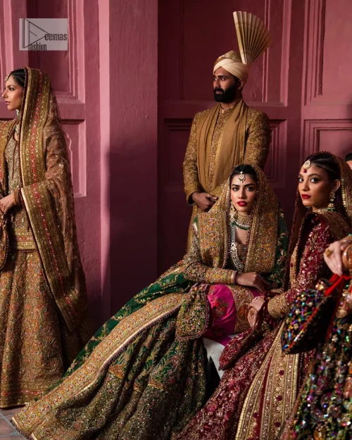 Make your superb days bright and bold! A jet black blouse with floral branches, peacock motifs and Mughal-inspired embellishments with
