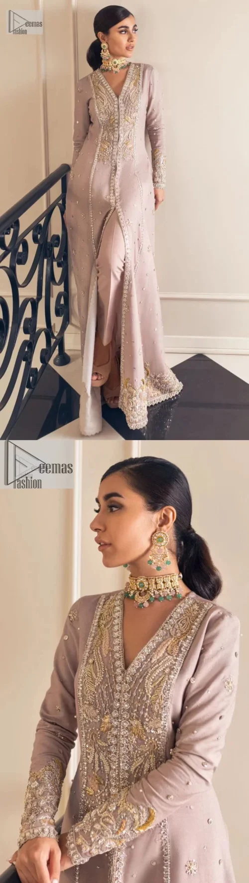 Tea Rose Front Open Gown n Trousers