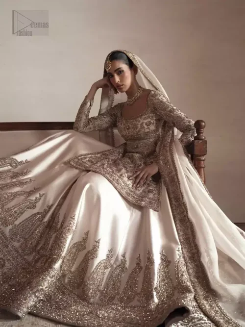 Ivory Short Shirt Lehenga Dupatta