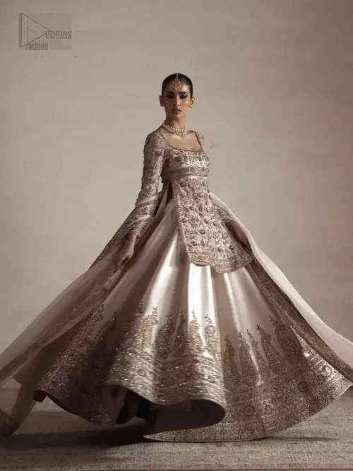 Ivory Short Shirt Lehenga Dupatta