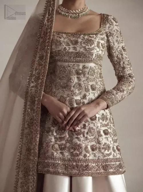 Ivory Short Shirt Lehenga Dupatta