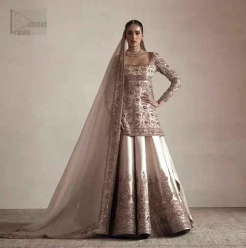 Ivory Short Shirt Lehenga Dupatta