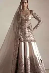 Ivory Short Shirt Lehenga Dupatta