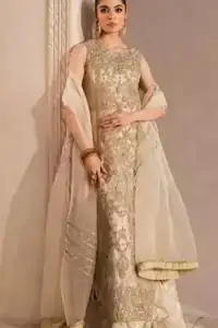 Ivory Side-Slits-Long Shirt Sharara Dupatta