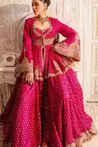 Raw Silk Texture: Macro shot of the 100% pure raspberry raw silk, emphasizing the luxurious fabric and high-quality finish.