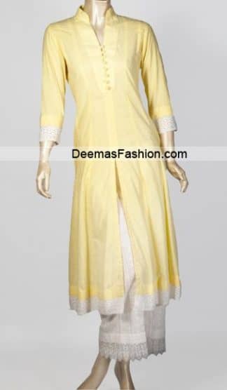 Latest Casual Trend - Yellow White Dress