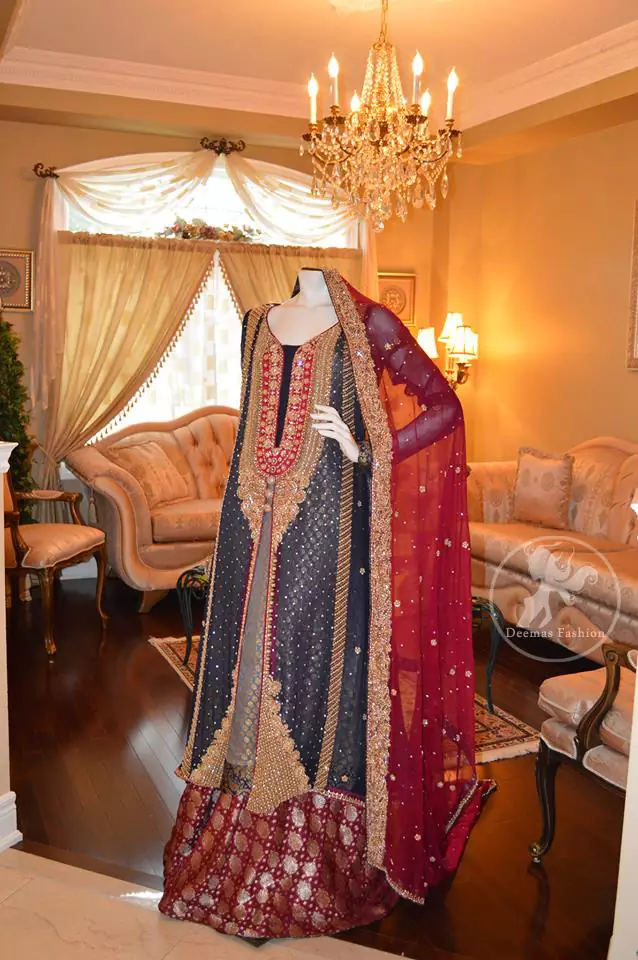 Grey dress hotsell with red dupatta