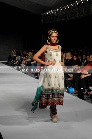 Buy Latest Designer Wear - Elegant White Anarkali Dress