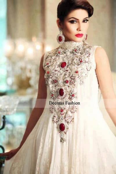 long frock white colour