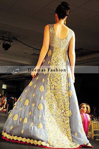 Grey-heavy-formal-back-tail-dress (2) Grey Heavy Formal Back Tail Dress