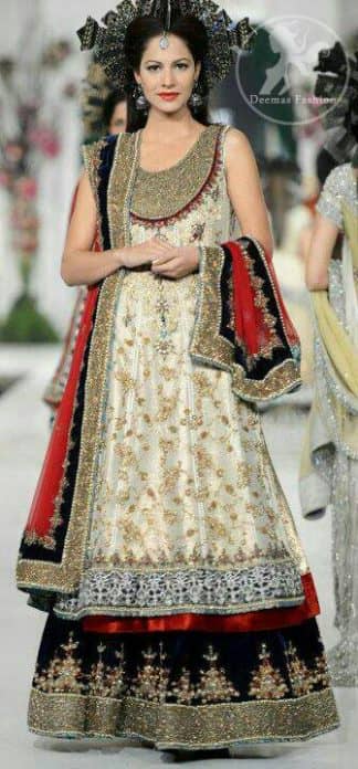 white frock red dupatta