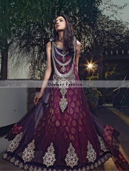 Latest Collection 2012 Pink Purple Anarkali Frock
