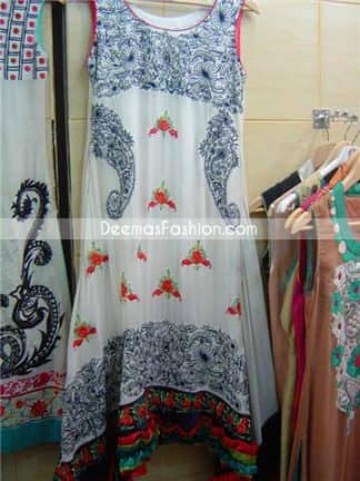 Pakistani Designer Dress - Black White Casual Wear