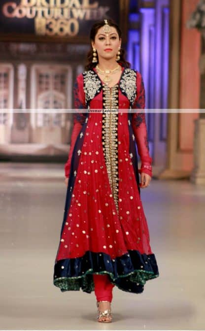 Latest Formal Collection 2013 Red Anarkali Pishwas