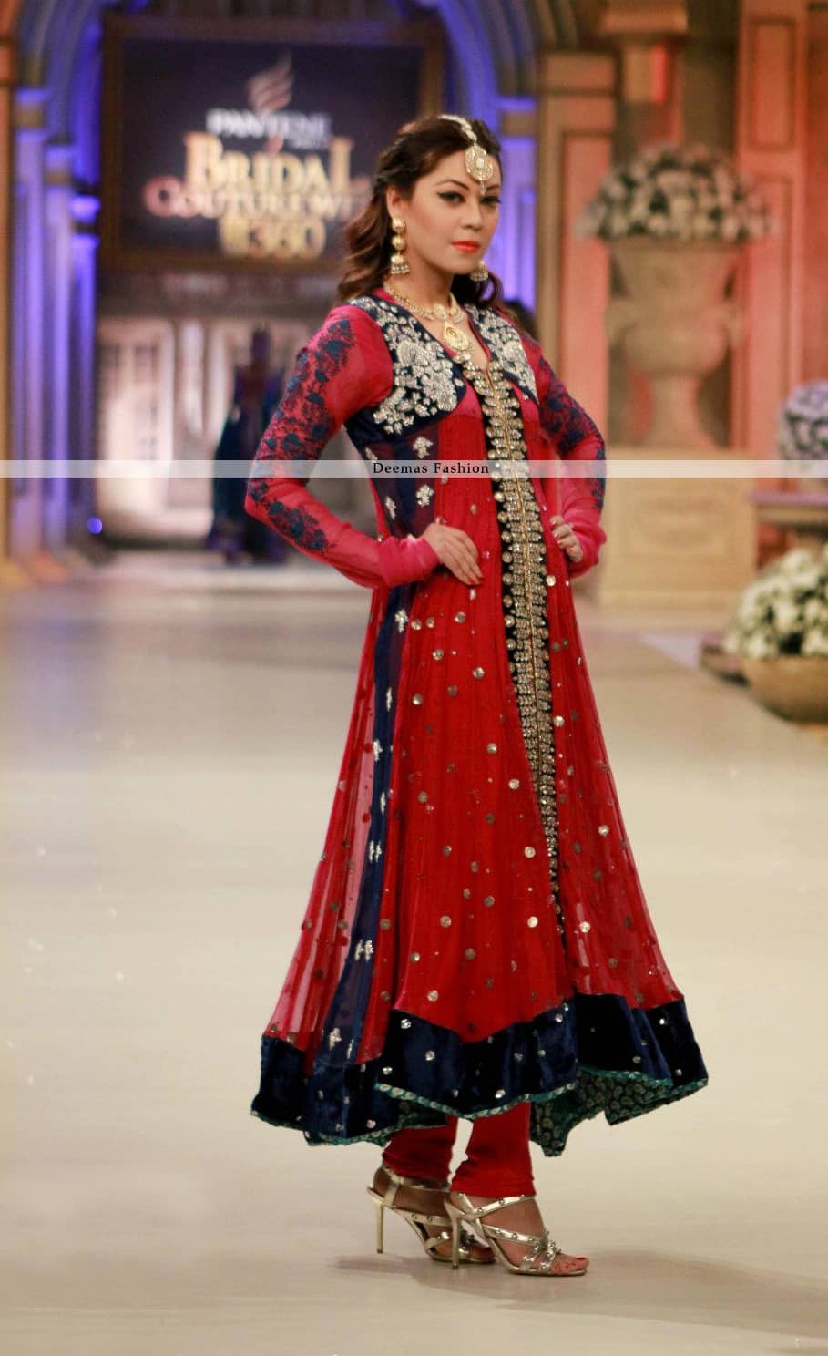 Latest Formal Collection 2013 Red Anarkali Dress