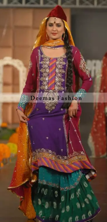 Multiple Color Mehndi Wear Bridal Dress