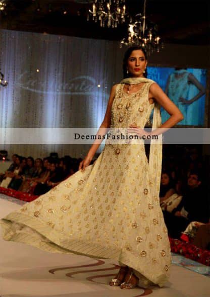 Latest Trendy Clothing Off White Anarkali Pishwas