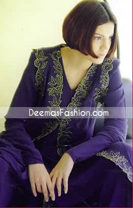 Pakistani Casual Clothes Dark Purple Dress
