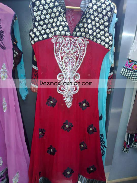 red and black pakistani dresses