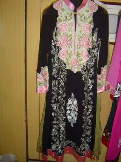 Pakistani Casual Dress - Black White Designer Wear
