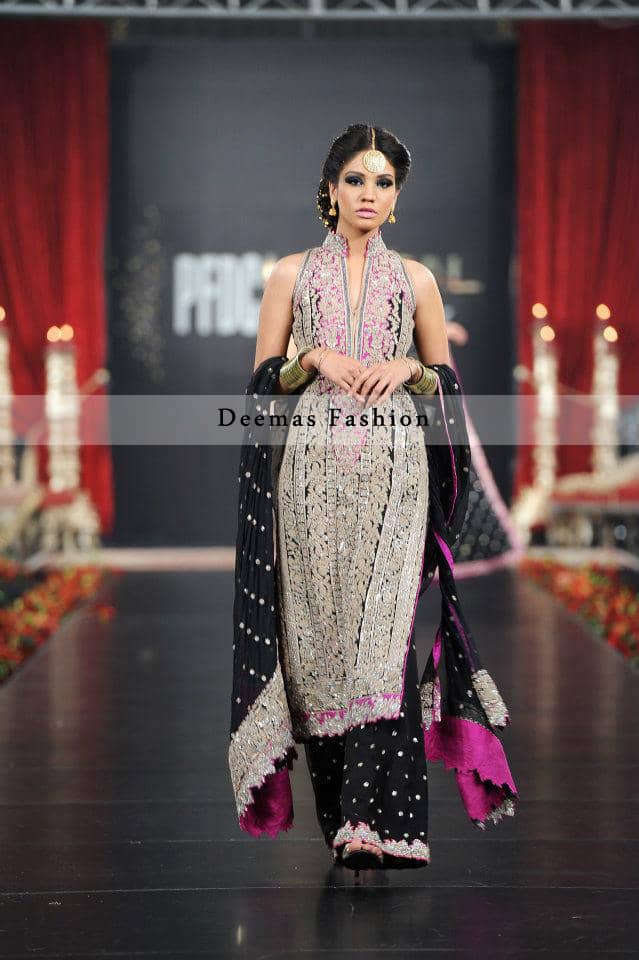 Black Fully Embroidered Pakistani Formal Dress - Latest Designer