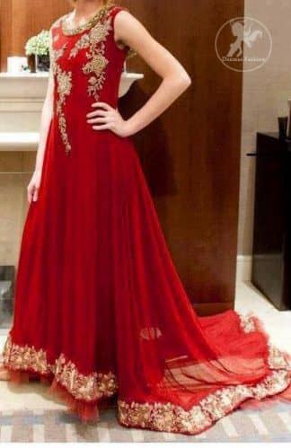 red color wedding frocks