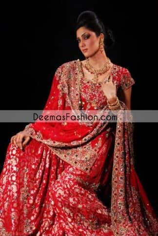 Traditional Pakistani Bridal Dress Deep Red Gharara - Latest Pakistani ...