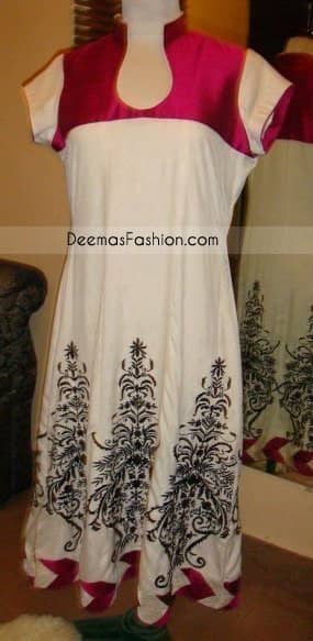 Pakistani Latest Fashion Elegant Red White Casual Dress