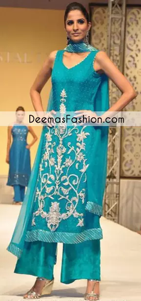 Buy Alluring Firozi Rayon Foil Printed Gown | Lehenga-Saree