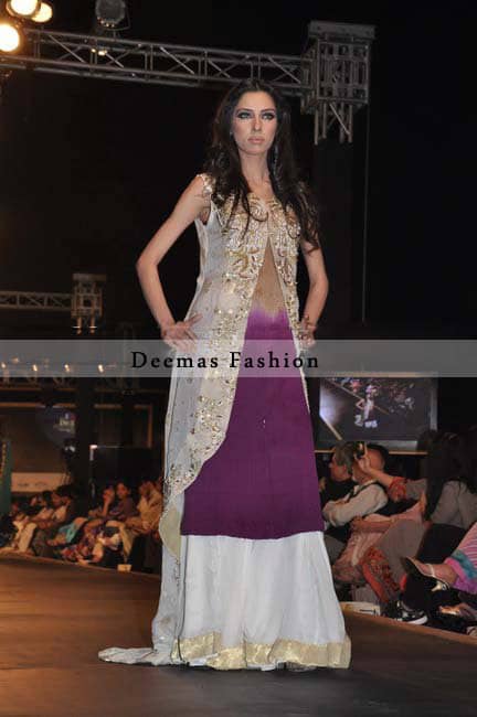 grey and purple pakistani dresses