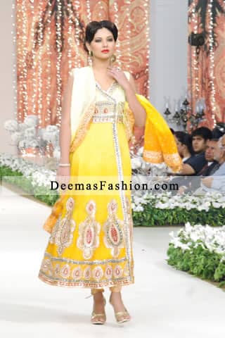 Lemon and Bright Yellow Andrakha Style A-Line Dress