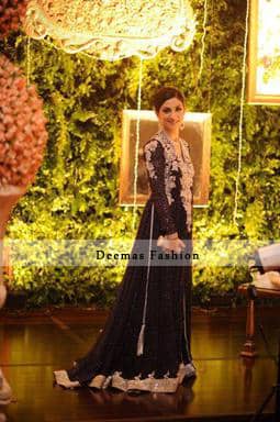 navy blue pakistani bridal dresses