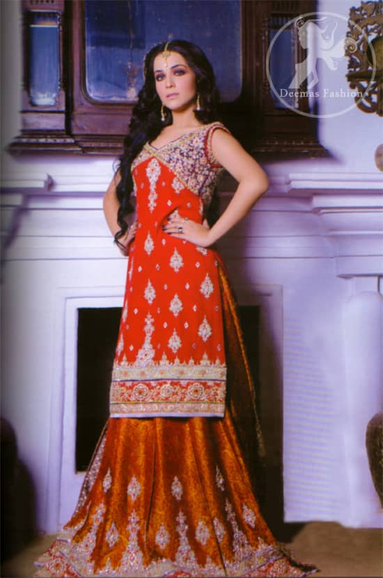 Orange Rust Bridal Wear Lehnga - Latest Pakistani Fashion 2022 - Formal ...