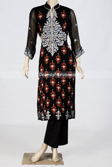 Red Black Designer Shalwar Kameez Suit