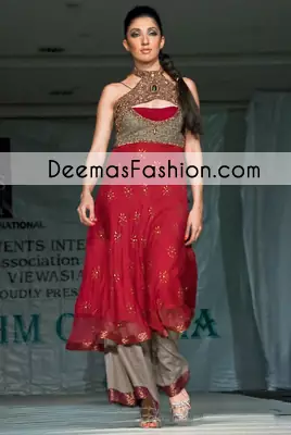  Red Formal Wear Party Designer Dress
