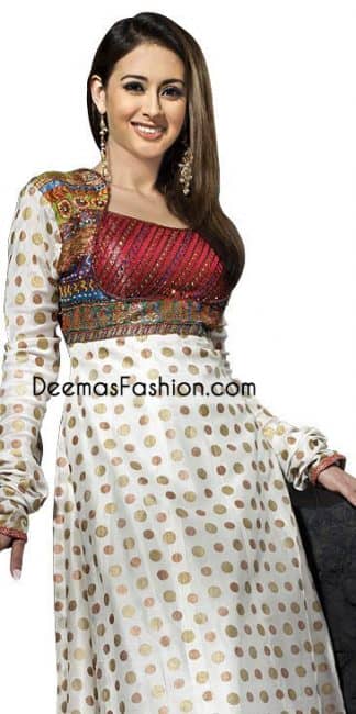 Stylish Embroidered Top Jamawar Frock