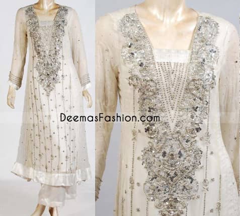 white formal pakistani dresses